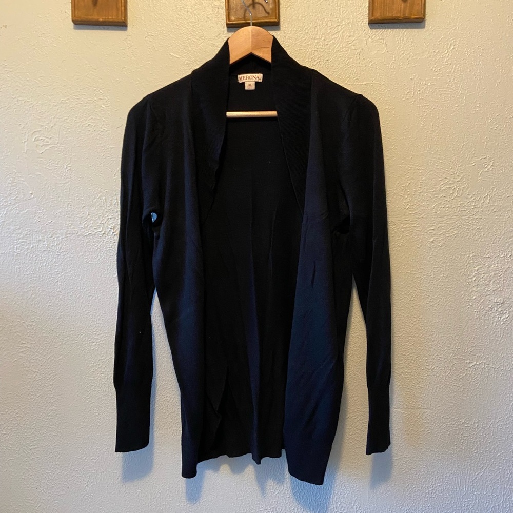Merona Black Cocoon Open Cardigan